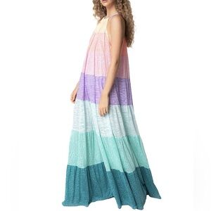 Rainbow colorblock Maxi Dress in Pastels
PITUSA